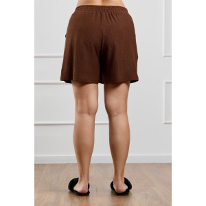 Шорты женские "Рената-3" фактурный трикотаж (р-ры: 48-58) коричневый