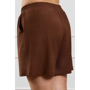 Шорты женские "Рената-3" фактурный трикотаж (р-ры: 48-58) коричневый