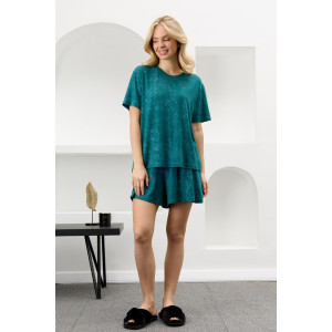 Костюм двойка женский "Миэла-3" вискоза (р-ры: 44-54) изумрудный