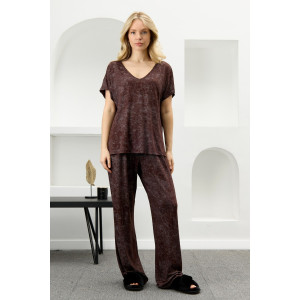 Костюм двойка женский "Миэла-2" вискоза (р-ры: 44-58) шоколадный