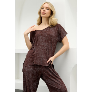 Костюм двойка женский "Миэла-2" вискоза (р-ры: 44-58) шоколадный