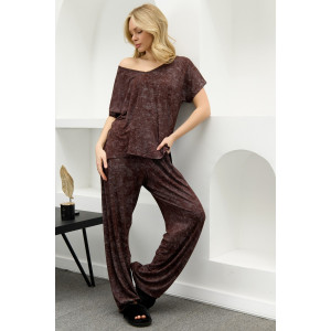 Костюм двойка женский "Миэла-2" вискоза (р-ры: 44-58) шоколадный