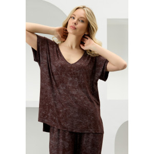 Костюм двойка женский "Миэла-2" вискоза (р-ры: 44-58) шоколадный