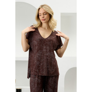 Костюм двойка женский "Миэла-2" вискоза (р-ры: 44-58) шоколадный