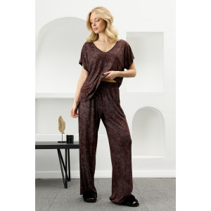 Костюм двойка женский "Миэла-2" вискоза (р-ры: 44-58) шоколадный