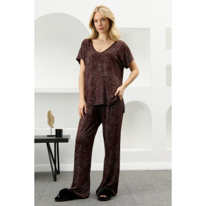 Костюм двойка женский "Миэла-2" вискоза (р-ры: 44-58) шоколадный