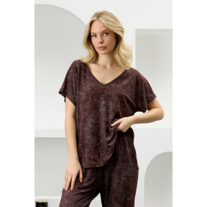 Костюм двойка женский "Миэла-2" вискоза (р-ры: 44-58) шоколадный