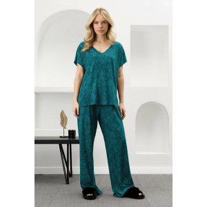 Костюм двойка женский "Миэла-2" вискоза (р-ры: 44-58) изумрудный