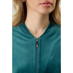 Костюм двойка женский "Альба" велюр стрейч (р-ры: 44-54) изумрудный