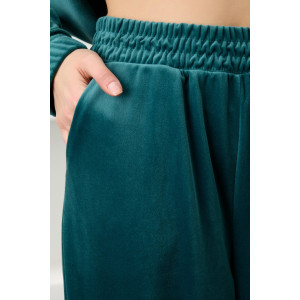 Костюм двойка женский "Альба" велюр стрейч (р-ры: 44-54) изумрудный