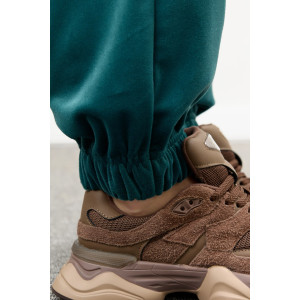 Костюм двойка женский "Альба" велюр стрейч (р-ры: 44-54) изумрудный