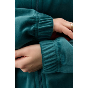 Костюм двойка женский "Альба" велюр стрейч (р-ры: 44-54) изумрудный