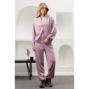 Костюм двойка женский "Альба" велюр стрейч (р-ры: 44-54) капучино