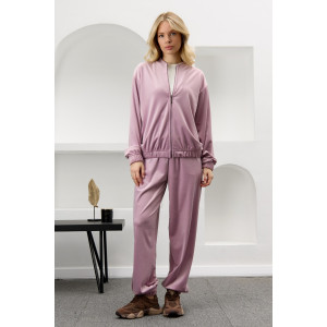 Костюм двойка женский "Альба" велюр стрейч (р-ры: 44-54) капучино