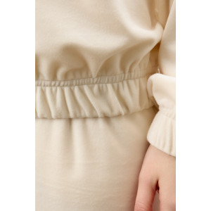 Костюм двойка женский "Альба" велюр стрейч (р-ры: 44-54) молочный