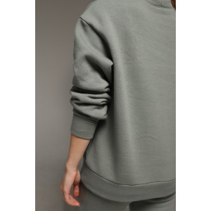 Костюм двойка женский "Либерти-2" футер 3-х нитка с начесом (р-ры: 42-52) серо-зеленый