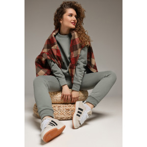 Костюм двойка женский "Либерти-2" футер 3-х нитка с начесом (р-ры: 42-52) серо-зеленый