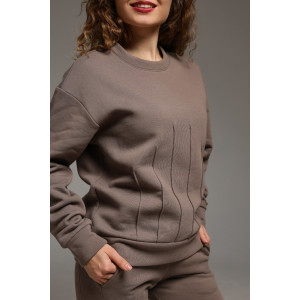 Костюм двойка женский "Либерти-2" футер 3-х нитка с начесом (р-ры: 42-52) капучино