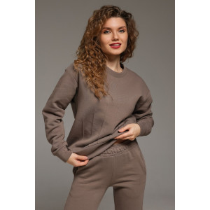 Костюм двойка женский "Либерти-2" футер 3-х нитка с начесом (р-ры: 42-52) капучино