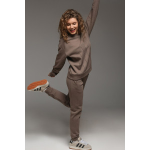 Костюм двойка женский "Либерти-2" футер 3-х нитка с начесом (р-ры: 42-52) капучино