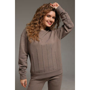 Костюм двойка женский "Либерти-2" футер 3-х нитка с начесом (р-ры: 42-52) капучино