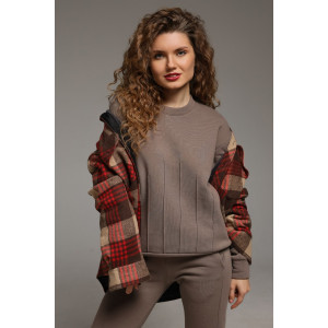 Костюм двойка женский "Либерти-2" футер 3-х нитка с начесом (р-ры: 42-52) капучино