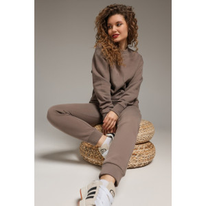 Костюм двойка женский "Либерти-2" футер 3-х нитка с начесом (р-ры: 42-52) капучино