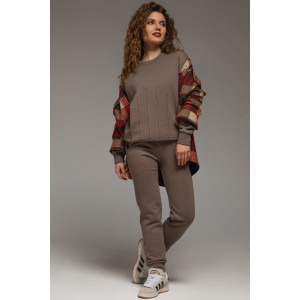 Костюм двойка женский "Либерти-2" футер 3-х нитка с начесом (р-ры: 42-52) капучино