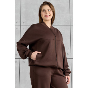 Бомбер женский "Авенсис-1" лининг (р-ры: 48-58) коричневый