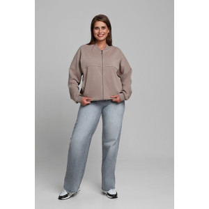 Бомбер женский "Авенсис-1" лининг (р-ры: 48-58) бежевый