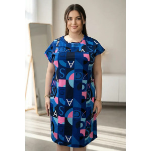 Туника женская "Грета" кулирка (р-ры: 50-60) синий