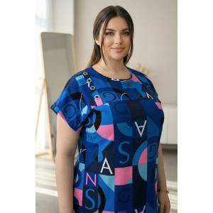 Туника женская "Грета" кулирка (р-ры: 50-60) синий