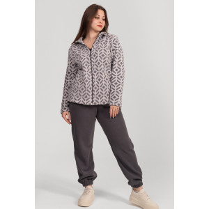 Костюм двойка женский "Эрика" ФК-47 флис (р-ры: 48-58) серый