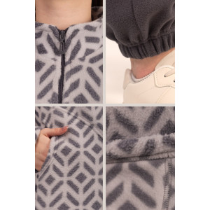 Костюм двойка женский "Эрика" ФК-47 флис (р-ры: 48-58) серый