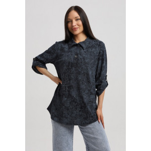 Туника женская 567 кулирка (р-ры: 48-66) синий-варенка