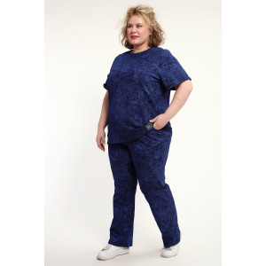 Костюм двойка женский КЖ-009 кулирка (р-ры: 52-74) синий