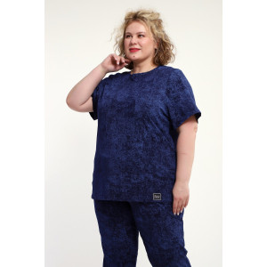 Костюм двойка женский КЖ-009 кулирка (р-ры: 52-74) синий