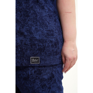 Костюм двойка женский КЖ-009 кулирка (р-ры: 52-74) синий