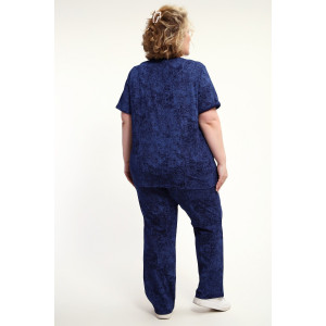 Костюм двойка женский КЖ-009 кулирка (р-ры: 52-74) синий