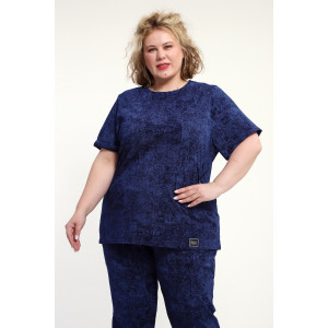 Костюм двойка женский КЖ-009 кулирка (р-ры: 52-74) синий