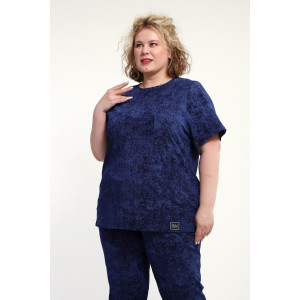 Костюм двойка женский КЖ-009 кулирка (р-ры: 52-74) синий