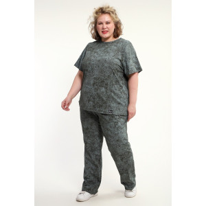 Костюм двойка женский КЖ-009 кулирка (р-ры: 52-74) зеленый