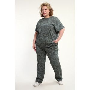 Костюм двойка женский КЖ-009 кулирка (р-ры: 52-74) зеленый