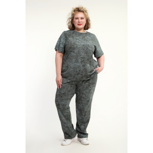 Костюм двойка женский КЖ-009 кулирка (р-ры: 52-74) зеленый