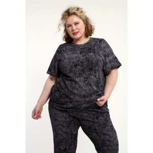 Костюм двойка женский КЖ-009 кулирка (р-ры: 52-74) черный