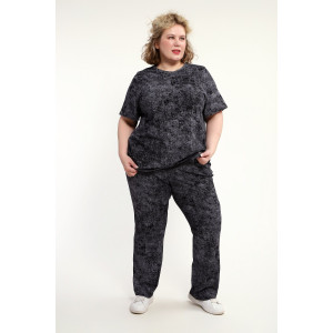 Костюм двойка женский КЖ-009 кулирка (р-ры: 52-74) черный