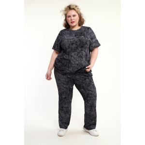 Костюм двойка женский КЖ-009 кулирка (р-ры: 52-74) черный