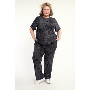 Костюм двойка женский КЖ-009 кулирка (р-ры: 52-74) черный