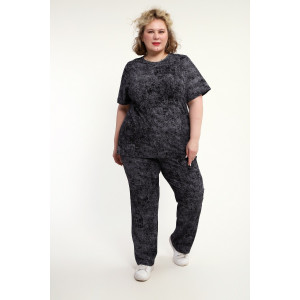 Костюм двойка женский КЖ-009 кулирка (р-ры: 52-74) черный