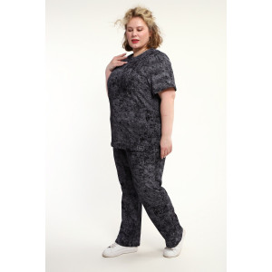 Костюм двойка женский КЖ-009 кулирка (р-ры: 52-74) черный